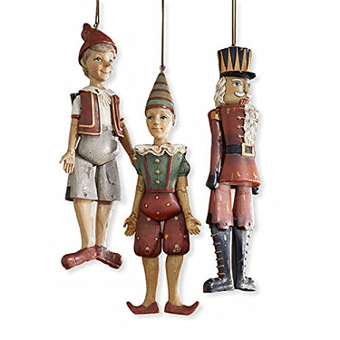 Loberon Figur 3er Set Udine, Nussknacker, Harlekin und niedliche Jungenfigur, handbemalt, Vintage-Charme, Weihnachtsfiguren, Weihnachtsdekoration, Weihnachten, Polyresin, Baumwolle, bunt im Sale